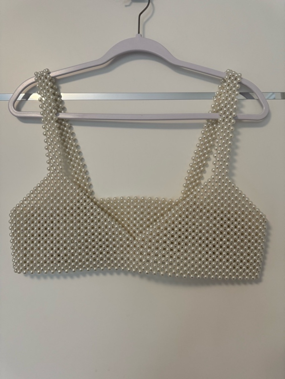 Pearl Beaded Crop Top - Ivory Pearl